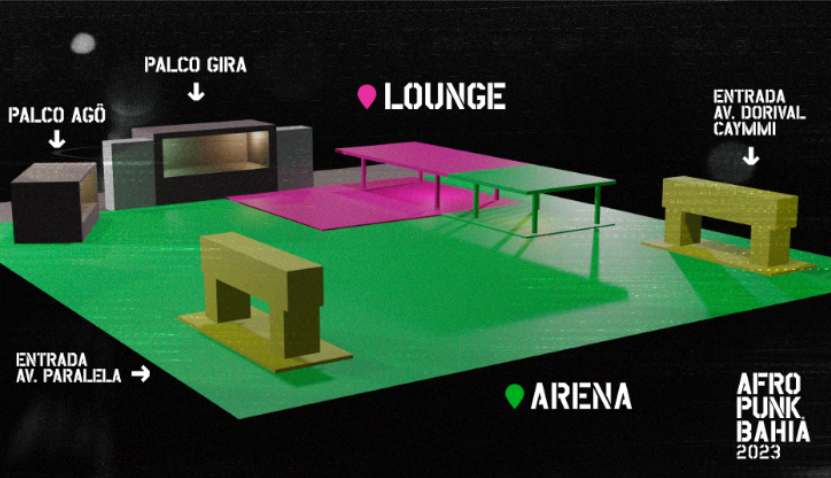 Mapa de onde serão os setores de cada ingresso. 