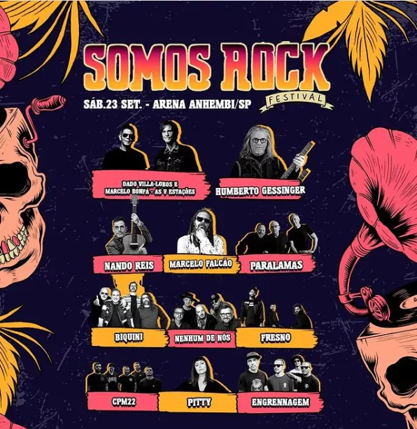 Lineup do festvial somos rock