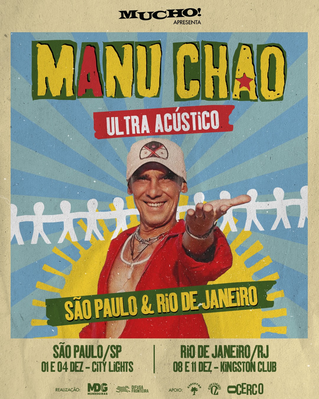 Manu Chao no Brasil: shows acústicos em São Paulo e Rio de Janeiro!