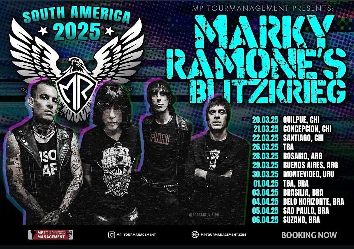 Marky Ramone’s Blitzkrieg confirma Turnê pelo Brasil em 2025