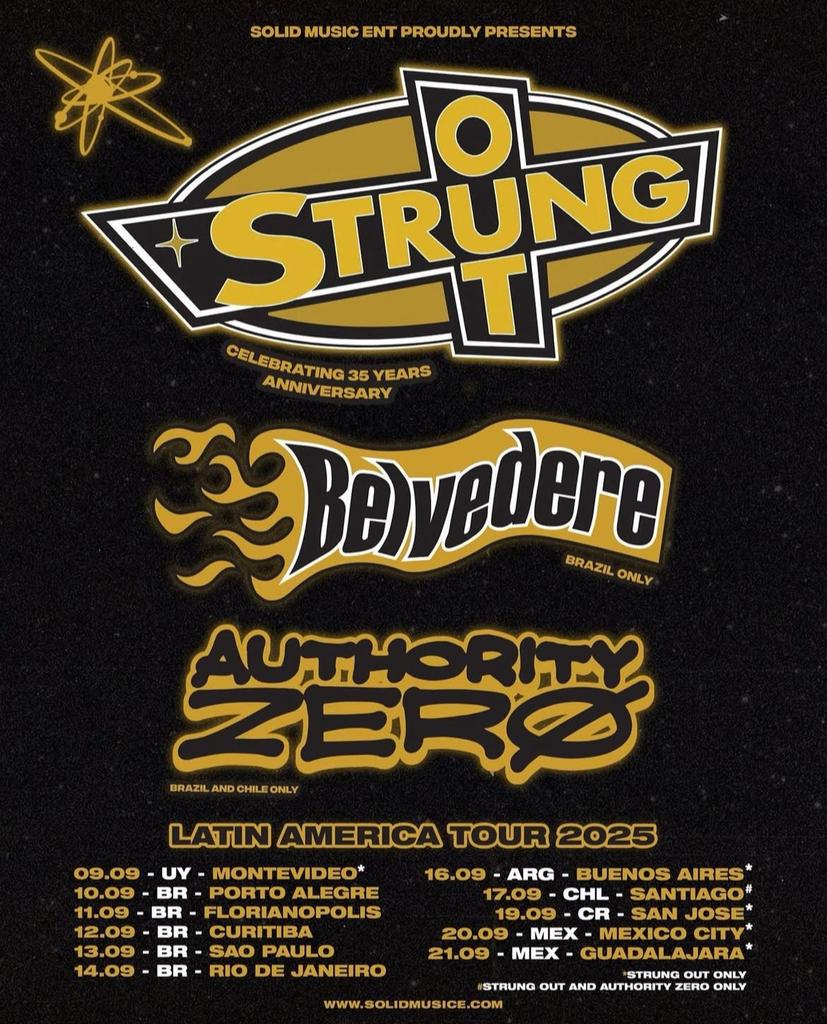 STRUNG OUT, BELVEDERE E AUTHORITY ZERO JUNTOS NO BRASIL!