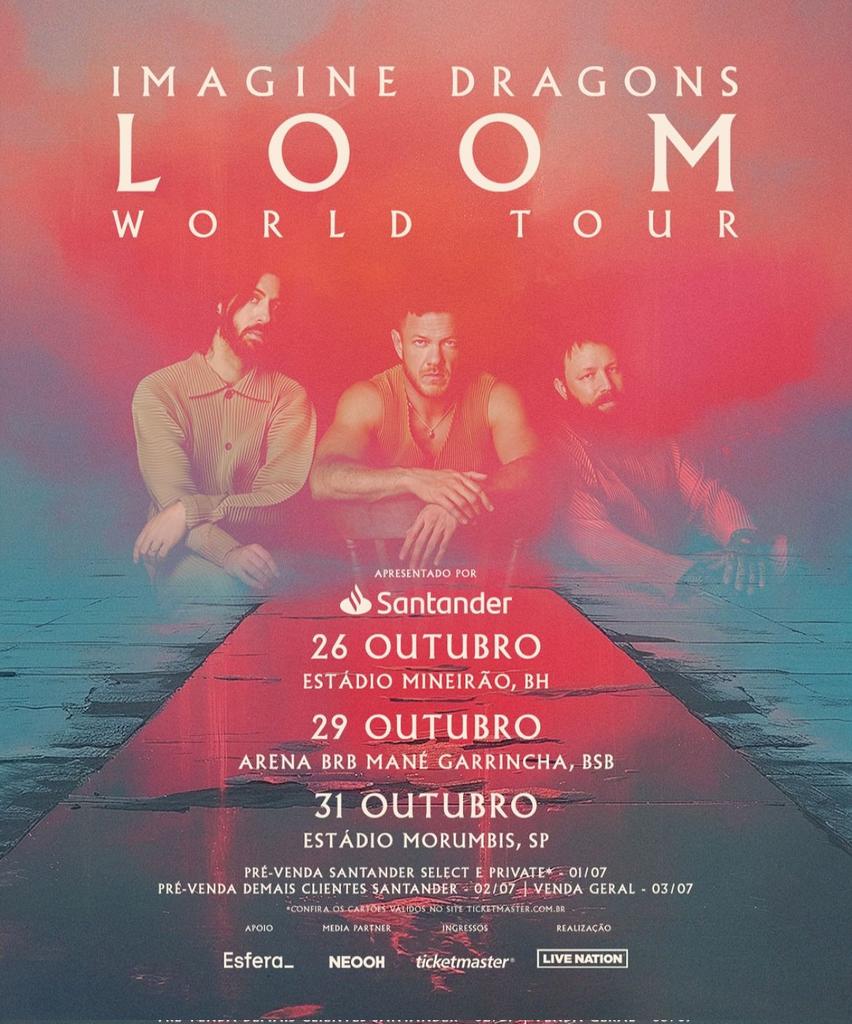 Imagine Dragons anuncia turnê no Brasil em outubro de 2025
